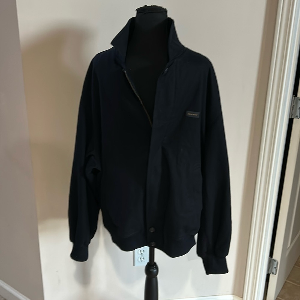 Paul & Shark black Wool zip up front bomber jacket made in Italy sz L